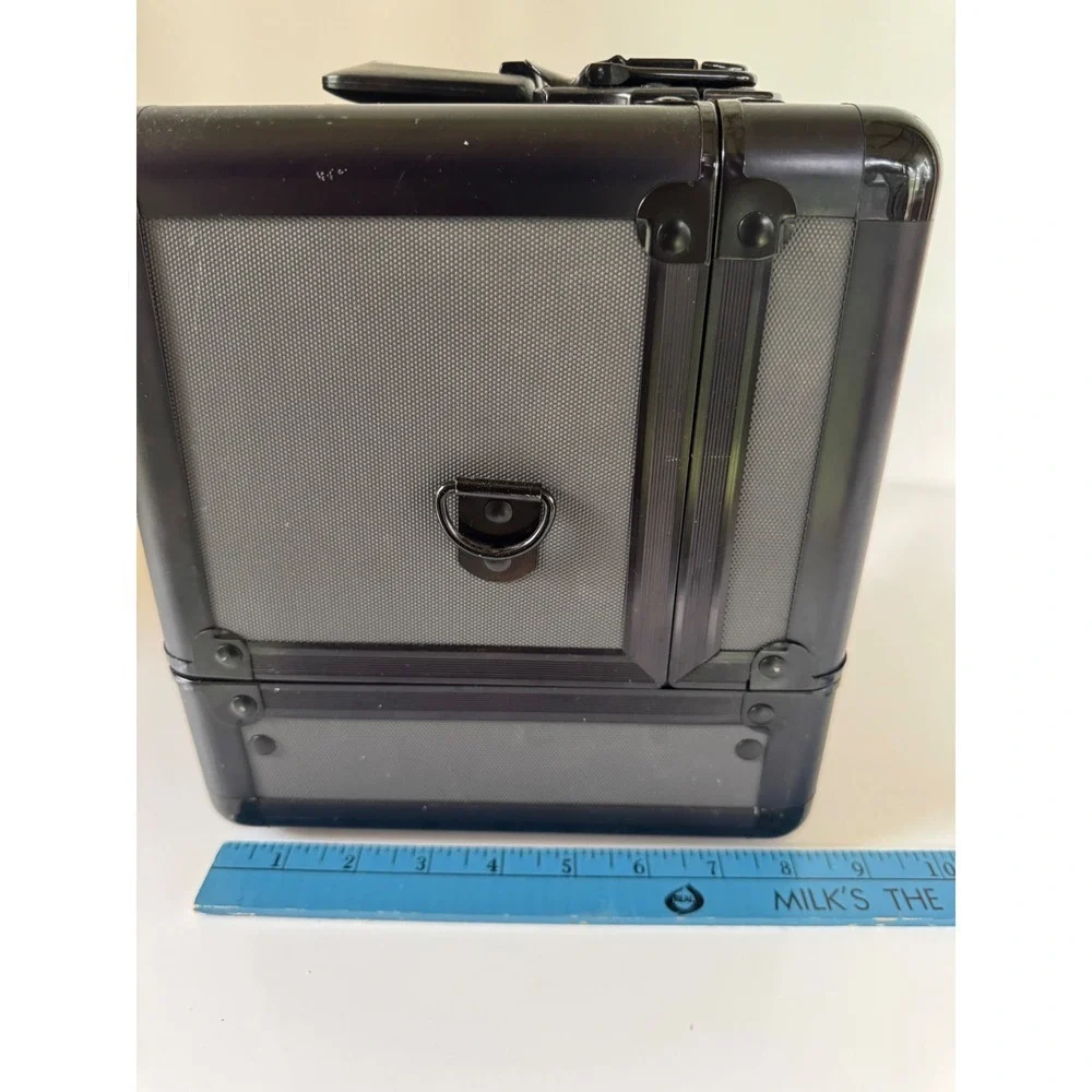 MAC Cosmetics Professional Makeup Train Case Organizer Black Grey Tiered Trays